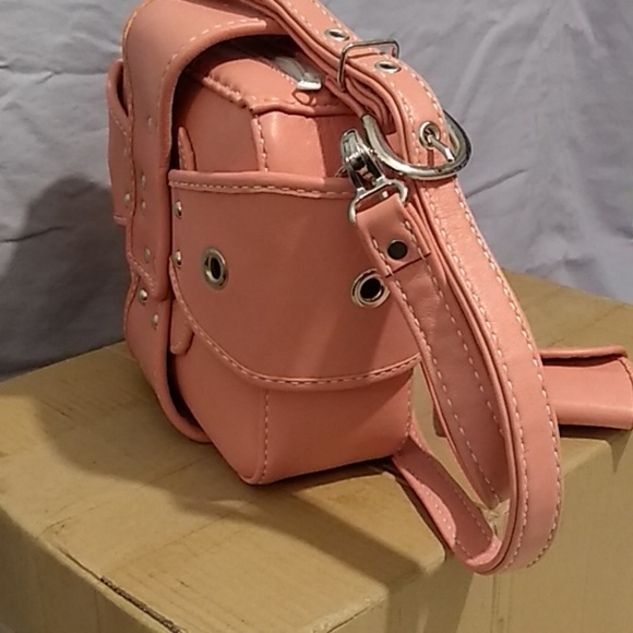 Personal design , One of a kind pink leather bag - Picture 4 of 4